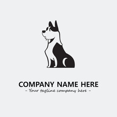 Dog illustration black and white for logo company vector image
