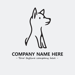 Dog illustration black and white for logo company vector image
