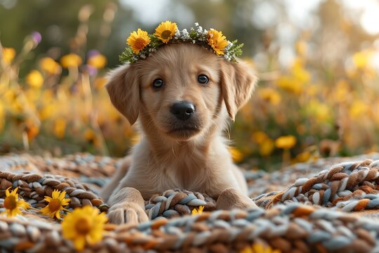 **Labrador Puppy In Flower Crown Sitting On A Picnic Blanket Spring Romance Scene --Ar 3:2 --S 997 --V 6.0 --Style Raw** - @Darya (Relaxed) -# Create, Explore, And Organize On [Midjourney.Com](<Https: