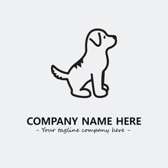 Dog illustration black and white for logo company vector image
