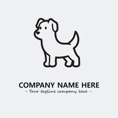 Dog illustration black and white for logo company vector image
