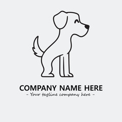 Dog illustration black and white for logo company vector image
