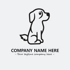 Dog illustration black and white for logo company vector image
