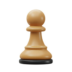 Pawn Chess Piece on White Background - Strategy Game Element