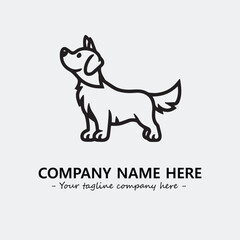 Dog illustration black and white for logo company vector image
