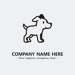 Dog illustration black and white for logo company vector image
