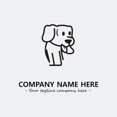 Dog illustration black and white for logo company vector image
