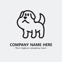 Dog illustration black and white for logo company vector image
