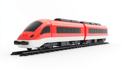 Fototapeta premium train toys 3d rendering isolated on white background. Cartoon plastic style icon 