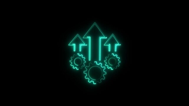 Process to increase productivity concept. Businessman holding productivity icon with growth graph for industrial management in efficiency and efficient process. Lean cost and productivity growth.