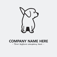 Dog illustration black and white for logo company vector image
