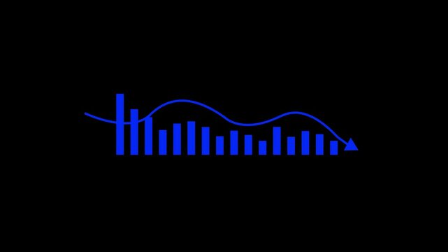 Cost reduction business finance concept. Businessman with virtual screen of Cost reduction graph with down arrow for budget management and cost management.