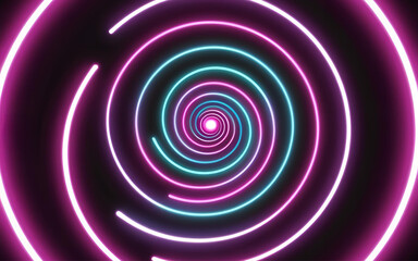Obraz premium Futuristic Neon Spiral Light Artwork – Abstract Glowing Background