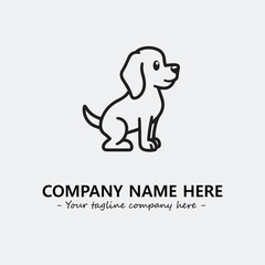 Dog illustration black and white for logo company vector image
