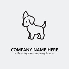 Dog illustration black and white for logo company vector image
