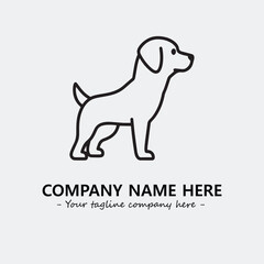 Dog illustration black and white for logo company vector image
