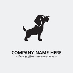 Dog illustration black and white for logo company vector image
