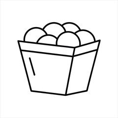  Fast Food Box of Chicken Nuggets Outline Drawing