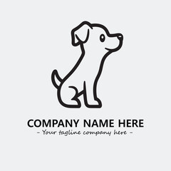 Dog illustration black and white for logo company vector image
