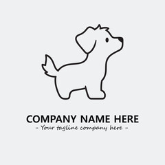 Dog illustration black and white for logo company vector image
