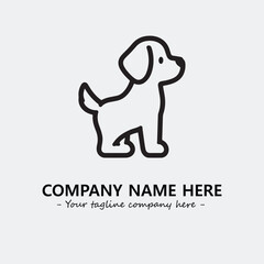 Dog illustration black and white for logo company vector image

