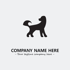 Dog illustration black and white for logo company vector image
