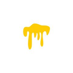 Melted honey drops. Dripping honey vector illustration