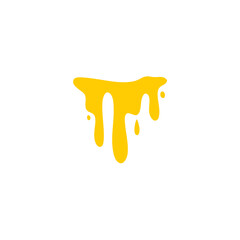 Melted honey drops. Dripping honey vector illustration