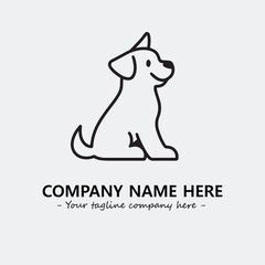 Dog illustration black and white for logo company vector image
