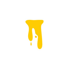 Melted honey drops. Dripping honey vector illustration