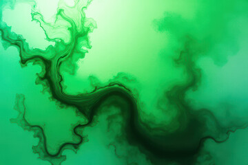 Obraz premium Mesmerizing Ink Swirls: Close-Up Photography of Lime & Dark Sea Green Blending in Water