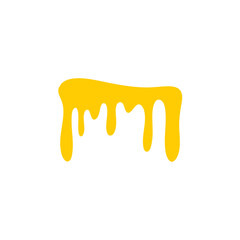 Melted honey drops. Dripping honey vector illustration