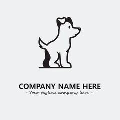 Dog illustration black and white for logo company vector image
