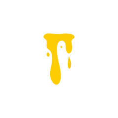 Melted honey drops. Dripping honey vector illustration