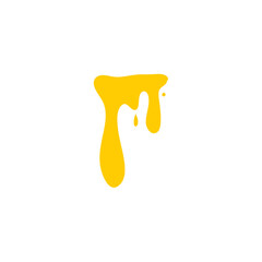 Melted honey drops. Dripping honey vector illustration