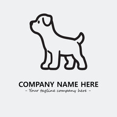 Dog illustration black and white for logo company vector image
