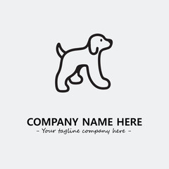 Dog illustration black and white for logo company vector image
