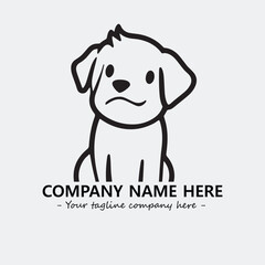 Dog illustration black and white for logo company vector image
