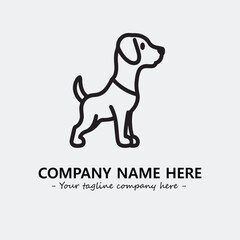 Dog illustration black and white for logo company vector image
