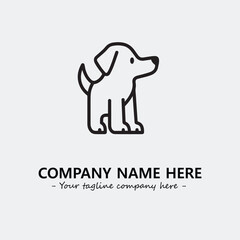 Dog illustration black and white for logo company vector image
