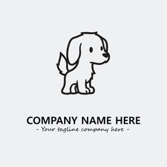 Dog illustration black and white for logo company vector image
