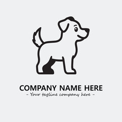 Dog illustration black and white for logo company vector image
