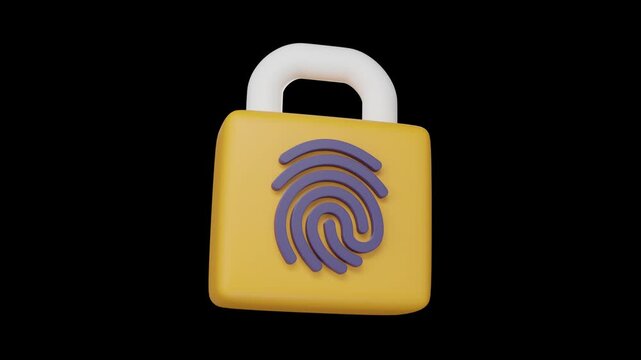 3D icon of a cyber security concept alpha loop