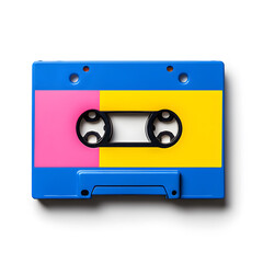 Naklejka premium Colorful vintage audio cassette isolated on white background