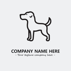 Dog illustration black and white for logo company vector image
