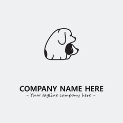 Dog illustration black and white for logo company vector image
