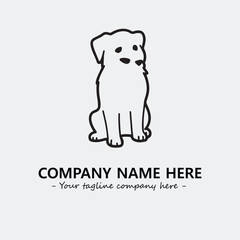 Dog illustration black and white for logo company vector image
