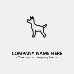 Dog illustration black and white for logo company vector image
