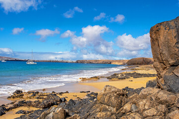 Lanzarote. Canary Islands, Spain. 02.03.2025 Papagayo Beach on the coastal resort of Playa Blanca. 3rd February 2025.