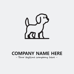 Dog illustration black and white for logo company vector image
